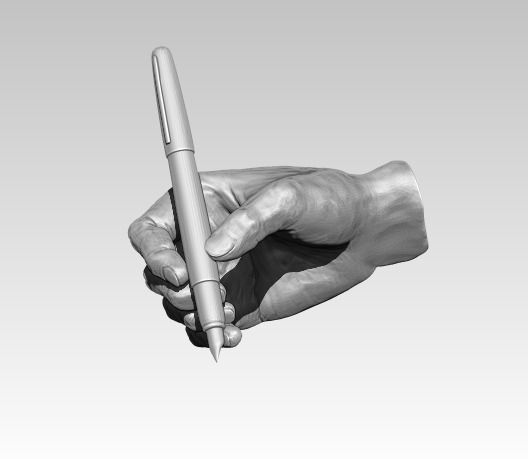 Writing hand with pen  3D print model_1