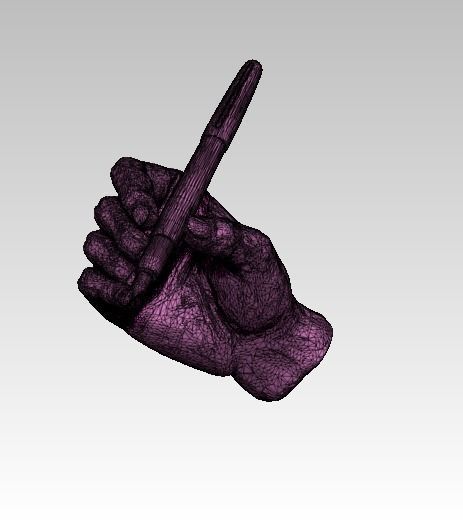 Writing hand with pen  3D print model_3
