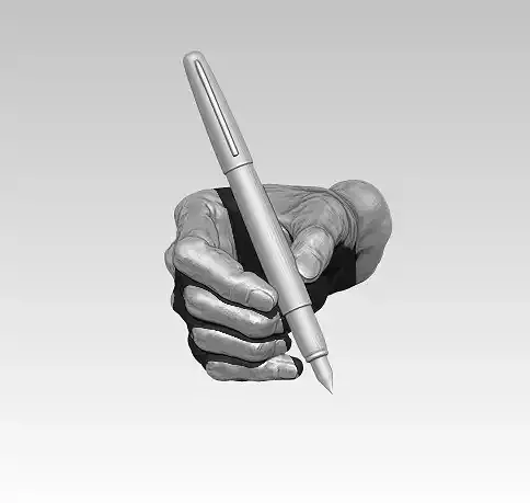 Writing hand with pen 