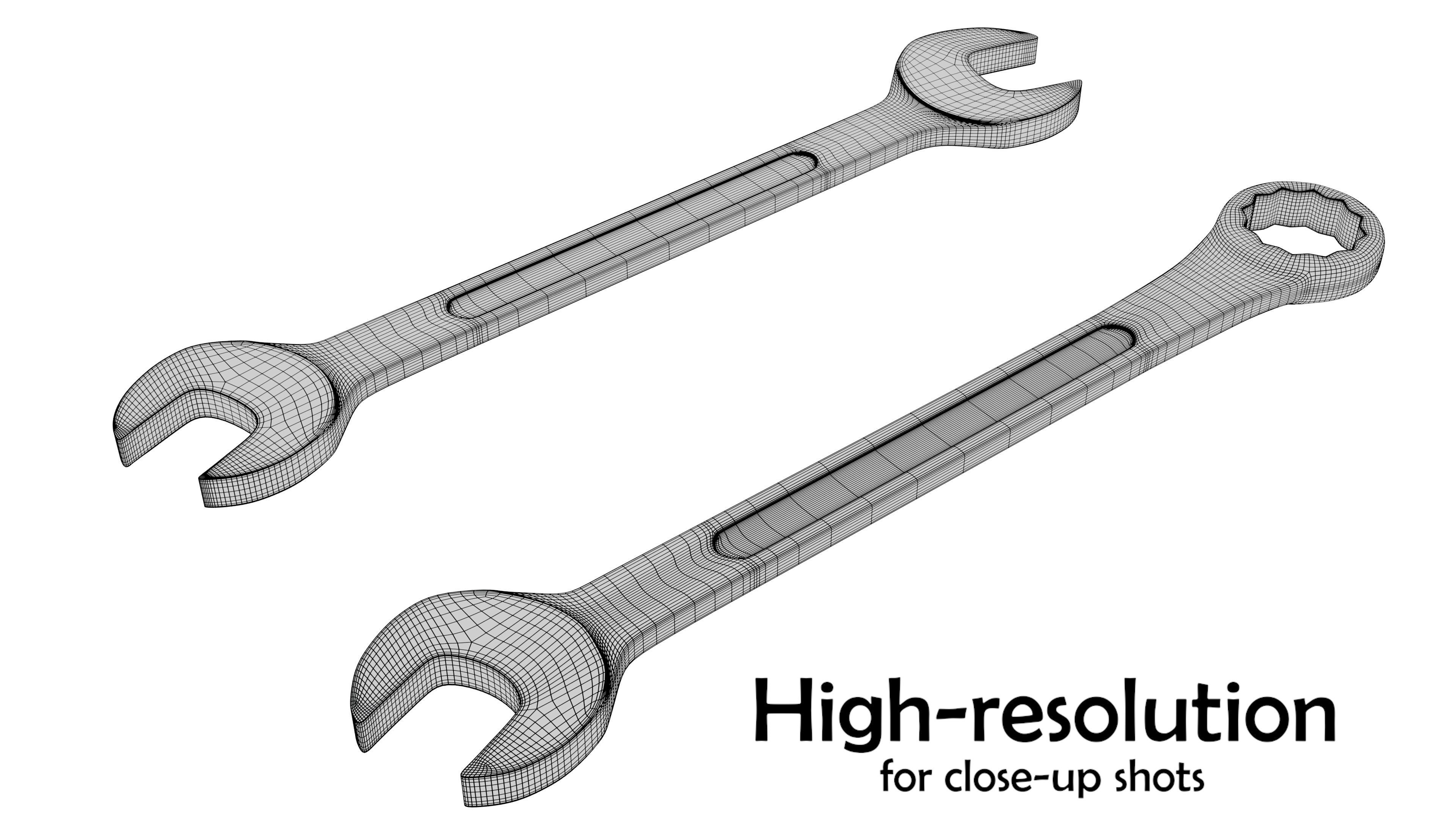 Spanner Wrench Models Free low-poly 3D model_10