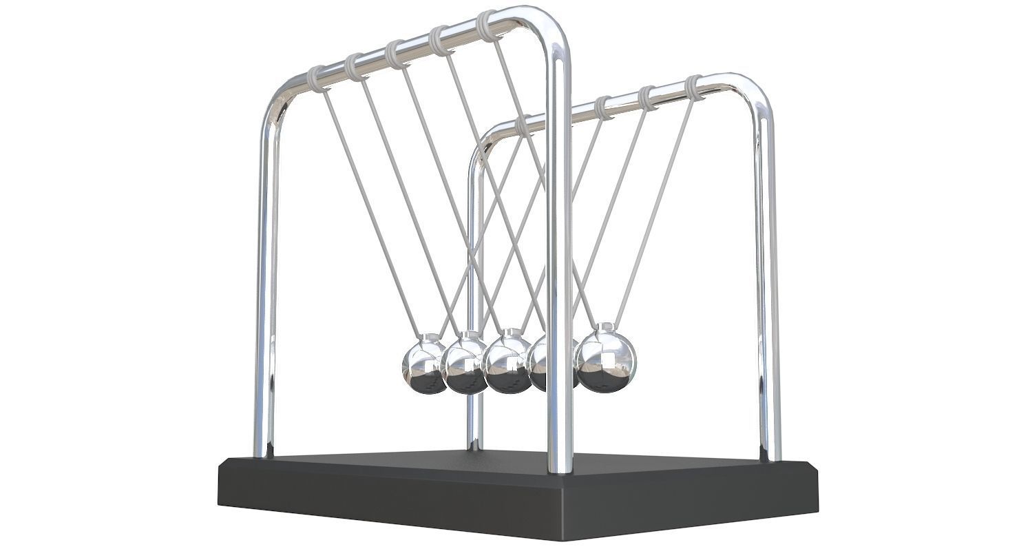Newtons Cradle 3D model_2