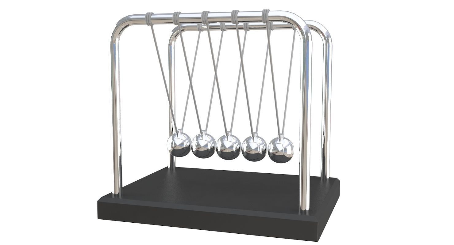 Newtons Cradle 3D model_7