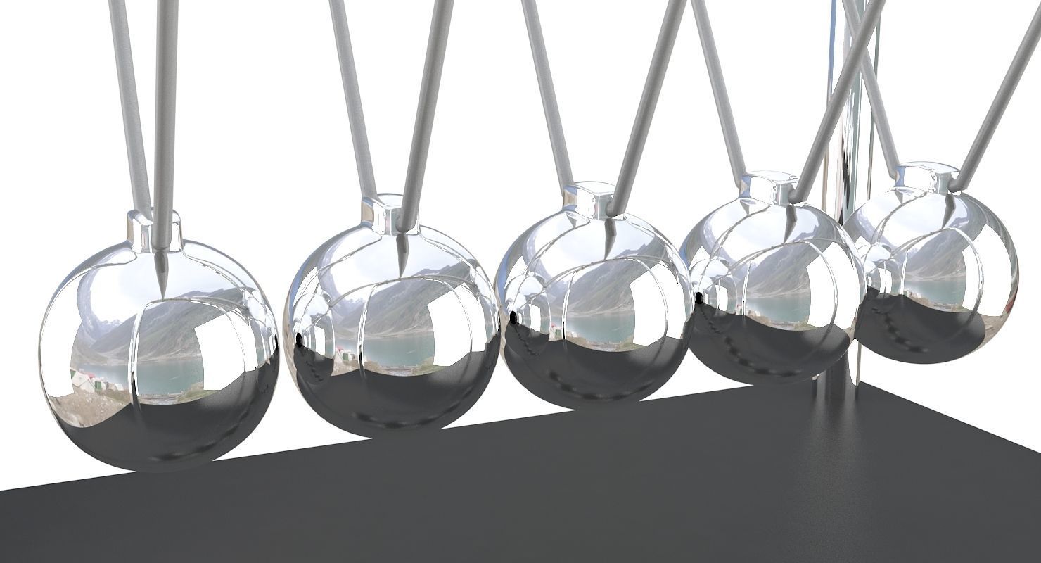 Newtons Cradle 3D model_3