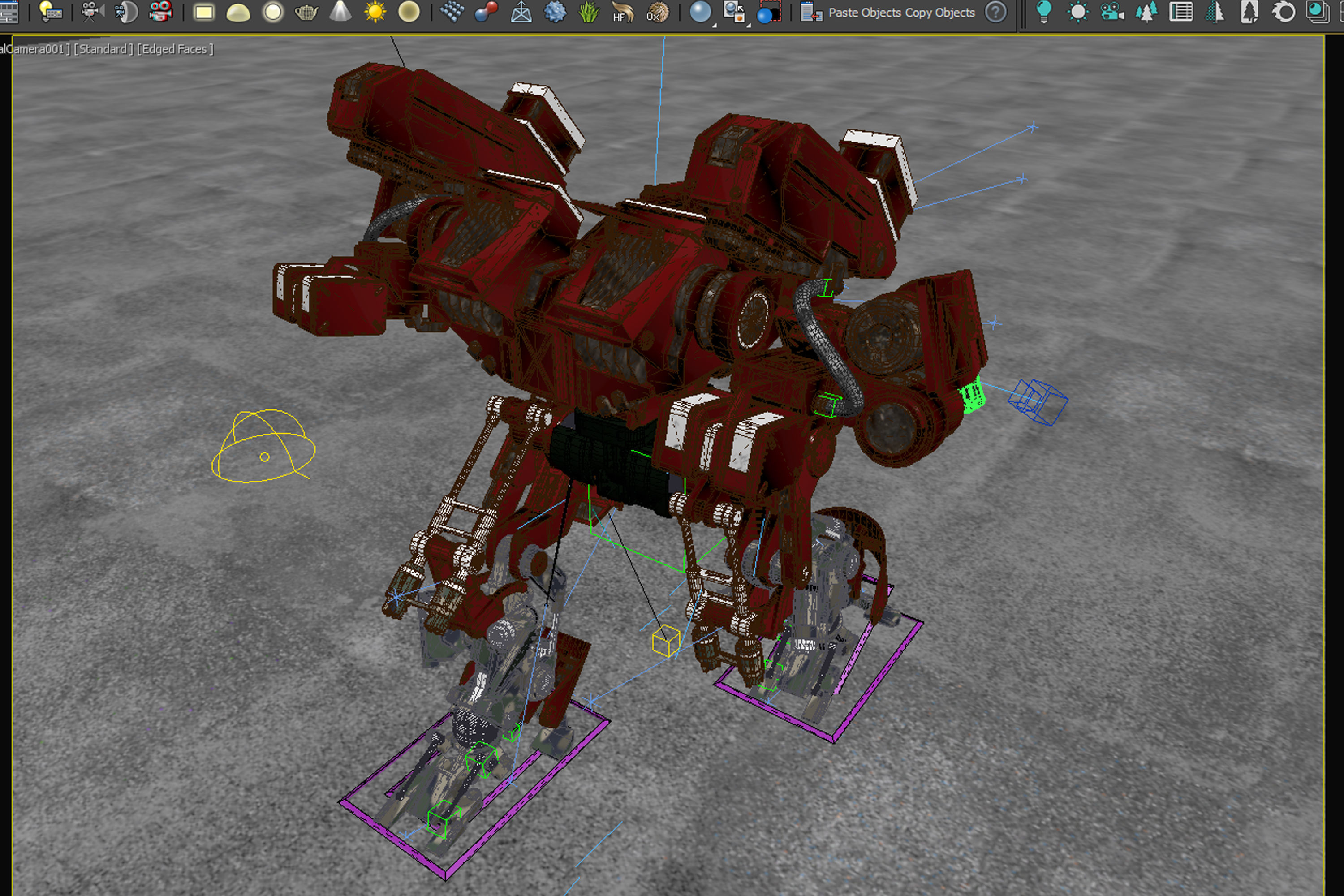 Sci-fi attacking robot 3D model_9