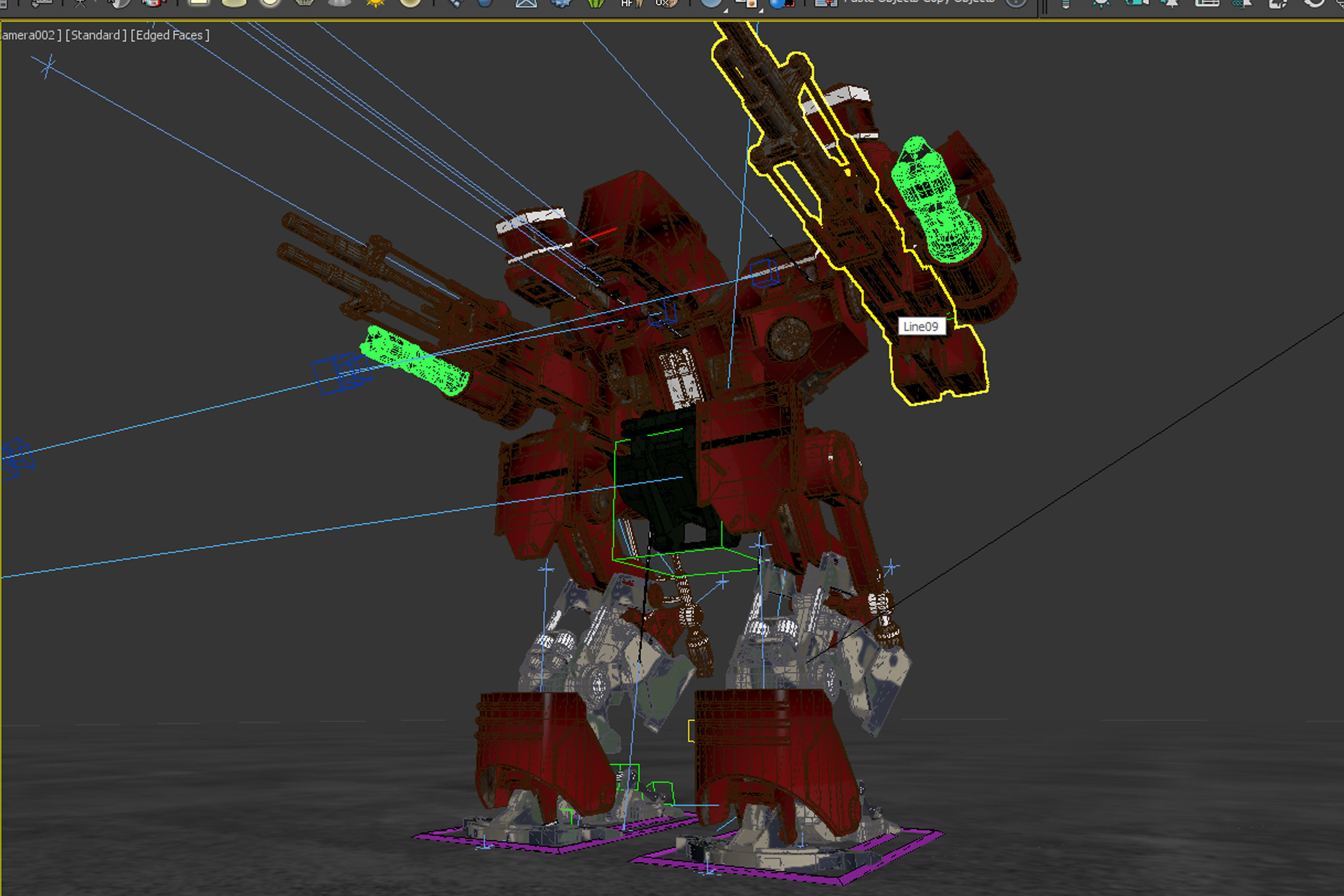 Sci-fi attacking robot 3D model_8