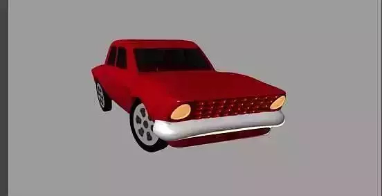 Low poly old car Free 3D model