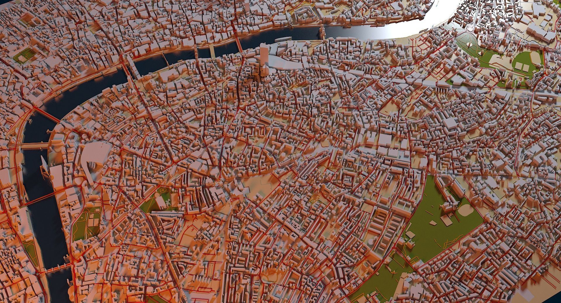 London 3D Map 3D model_2