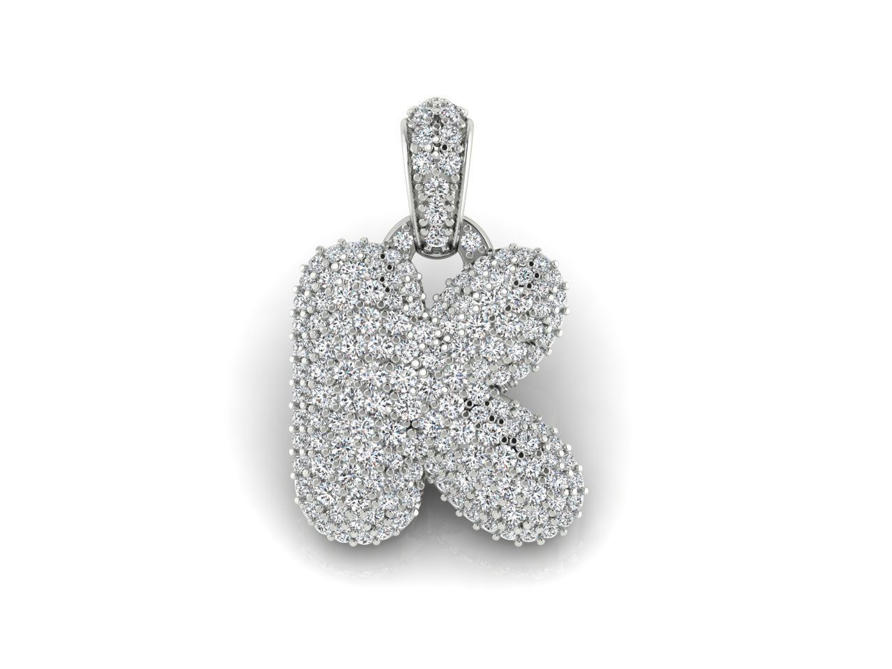 Alphabet Bubble K 3D print model_3