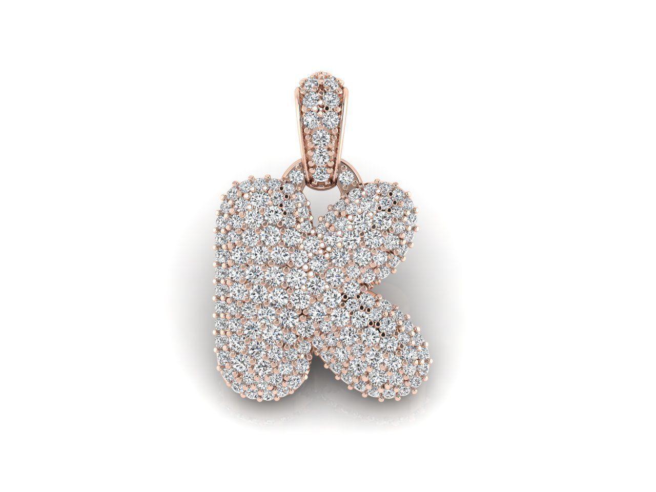 Alphabet Bubble K 3D print model_5