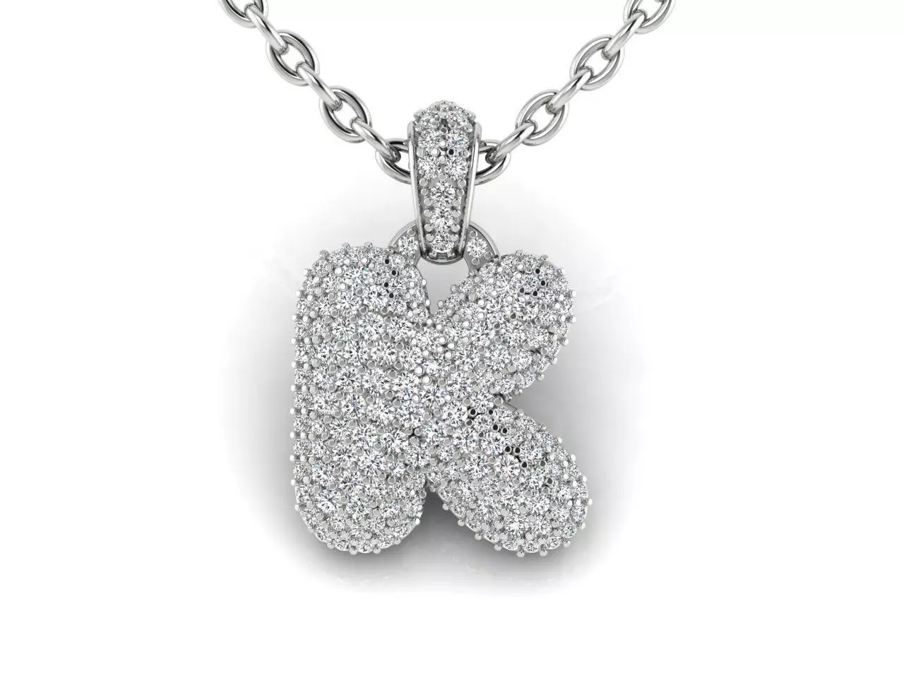 Alphabet Bubble K 3D print model_0