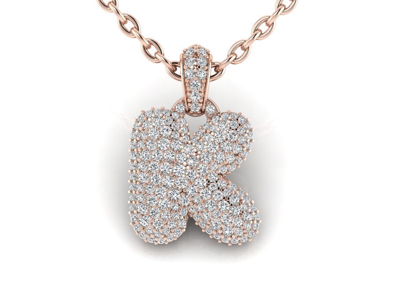 Alphabet Bubble K 3D print model_2