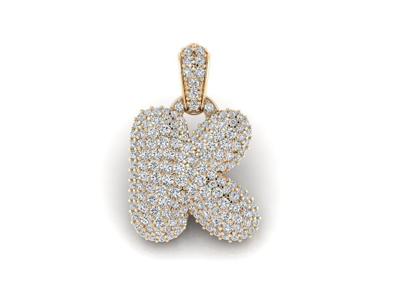 Alphabet Bubble K 3D print model_4