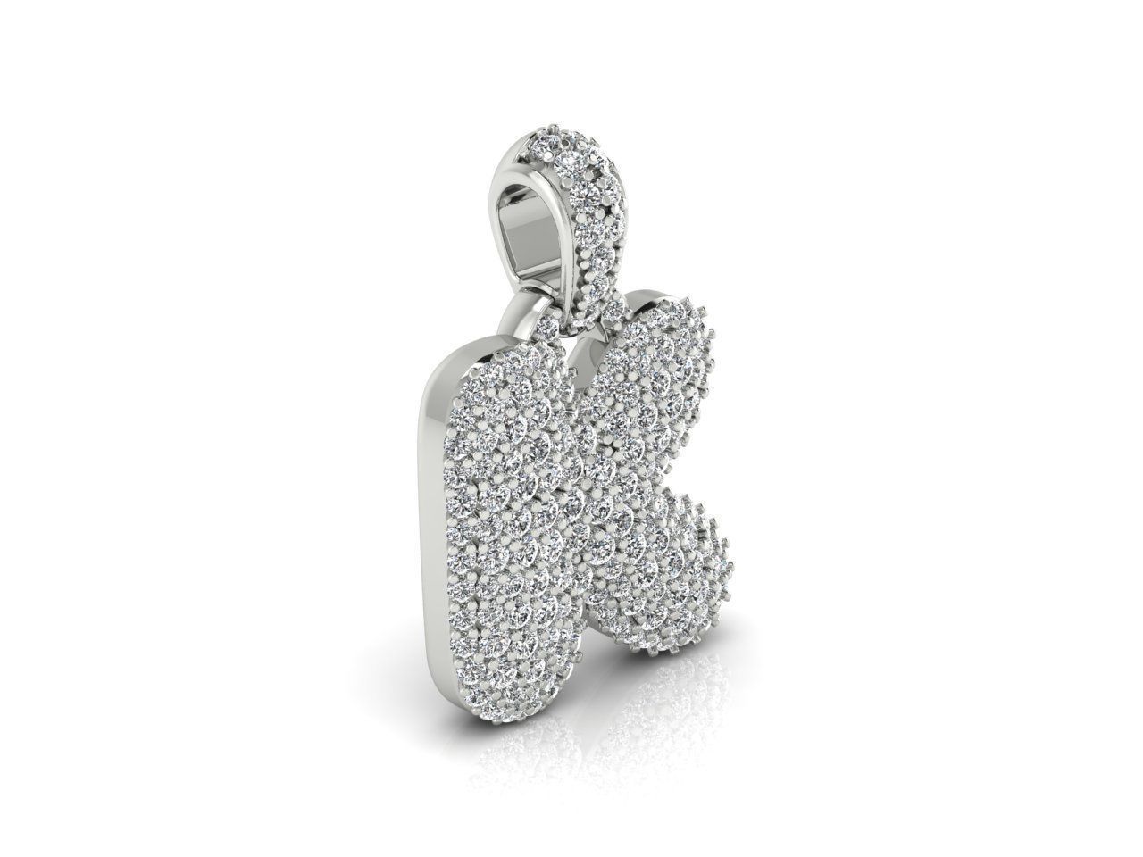 Alphabet Bubble K 3D print model_6