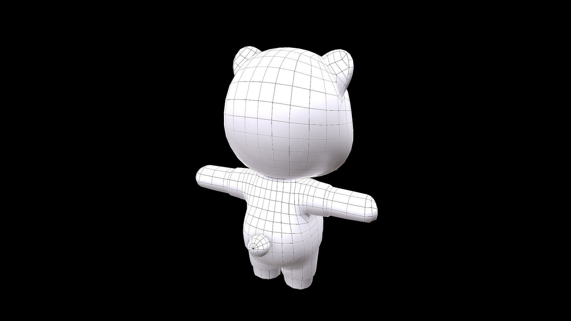 Cute Cartoon style panda  rigged and animated for Endless runner Low-poly 3D model_10