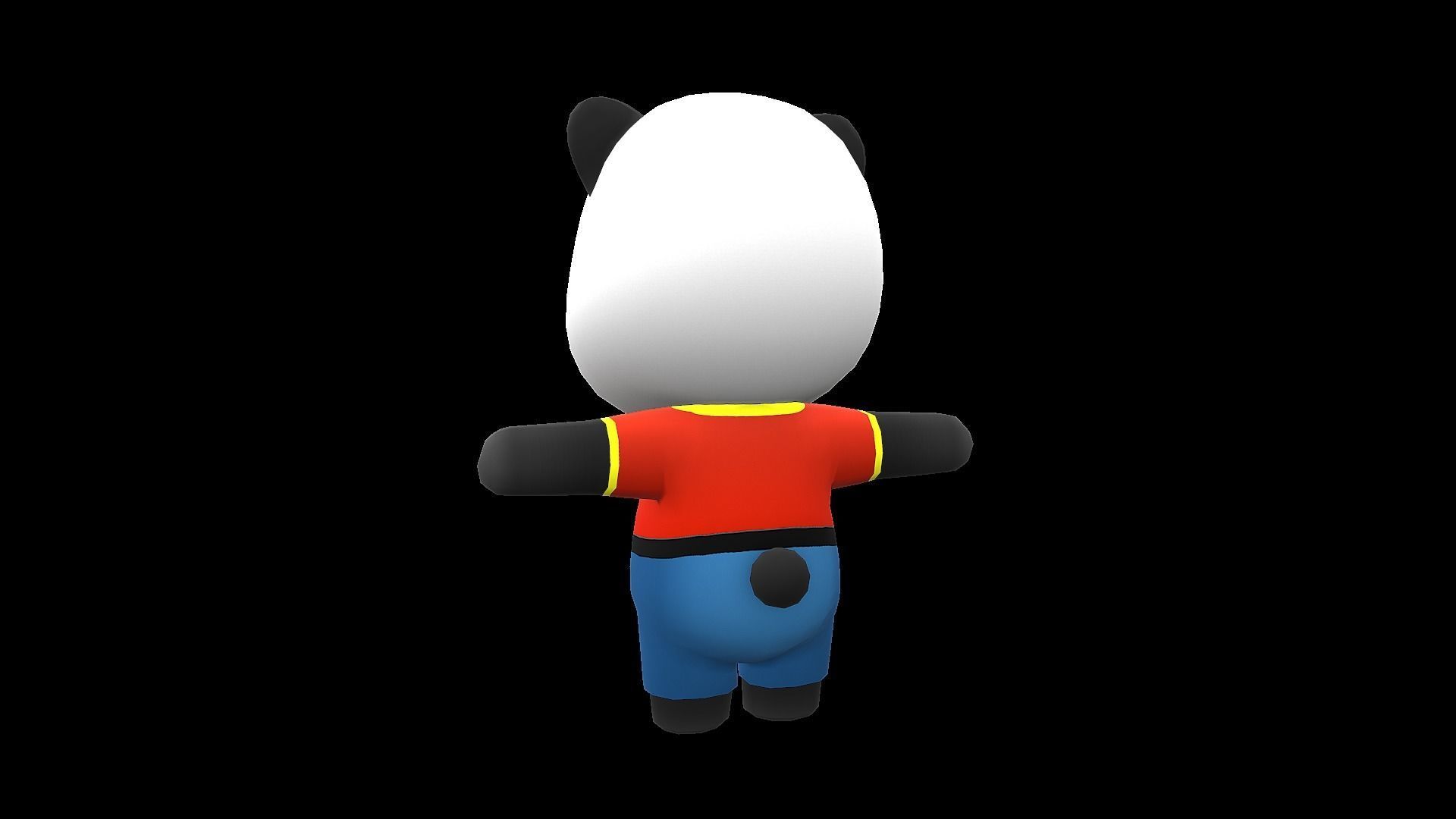 Cute Cartoon style panda  rigged and animated for Endless runner Low-poly 3D model_4