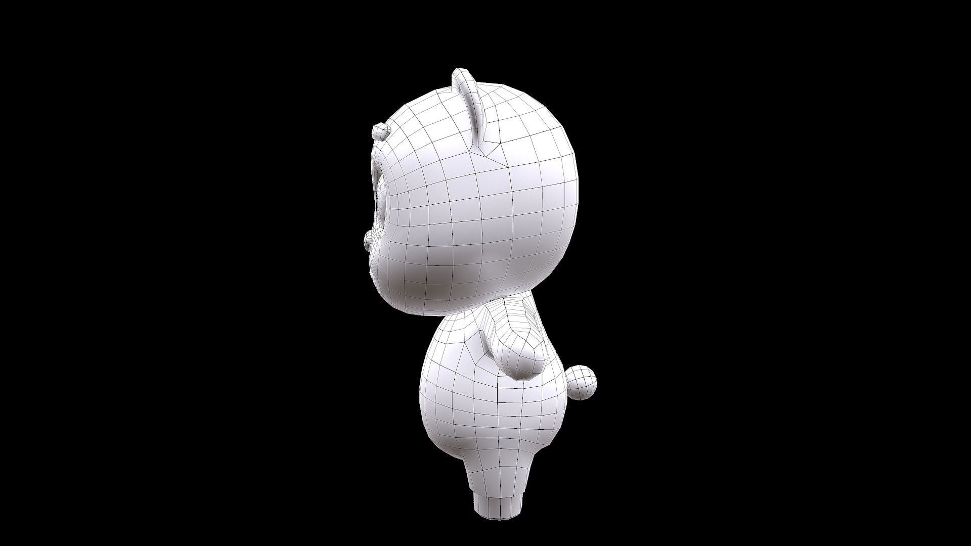 Cute Cartoon style panda  rigged and animated for Endless runner Low-poly 3D model_11