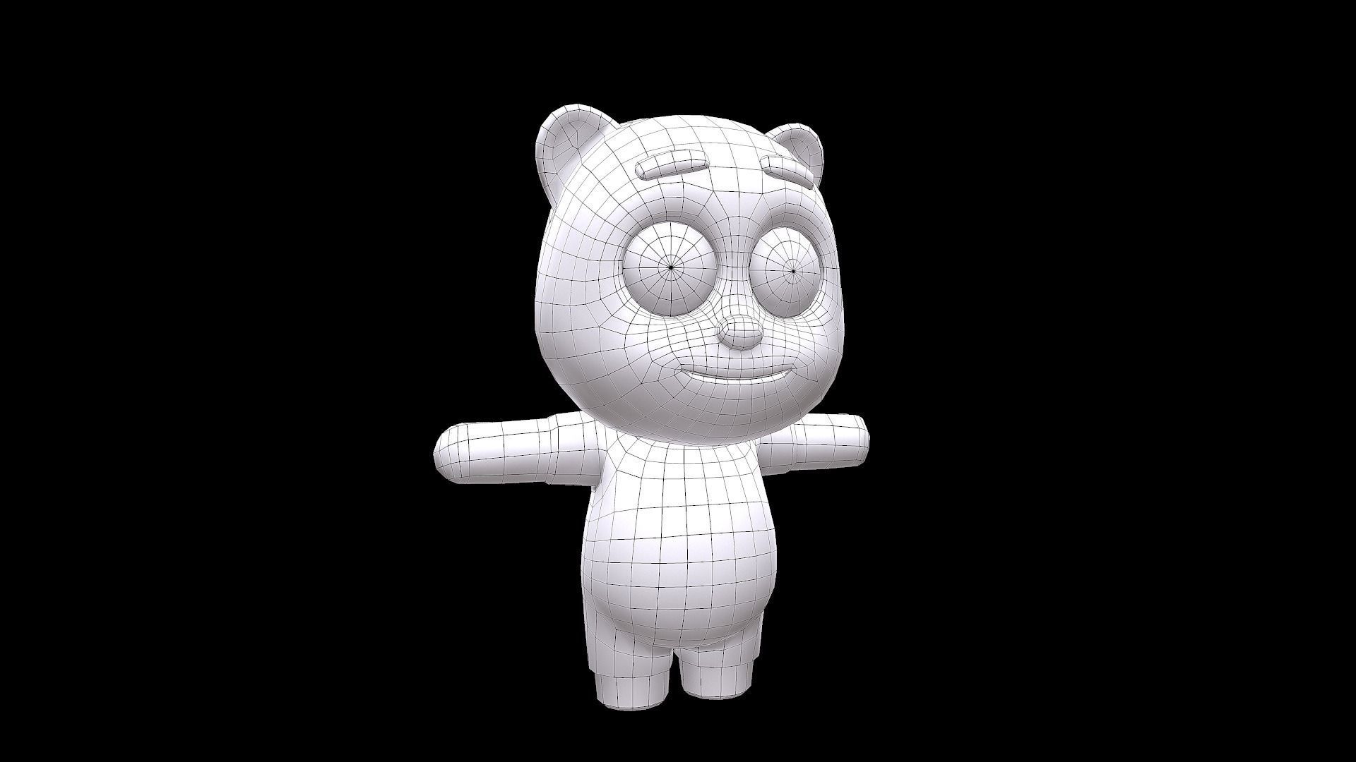 Cute Cartoon style panda  rigged and animated for Endless runner Low-poly 3D model_9