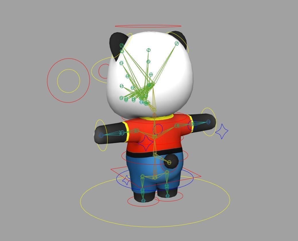 Cute Cartoon style panda  rigged and animated for Endless runner Low-poly 3D model_2