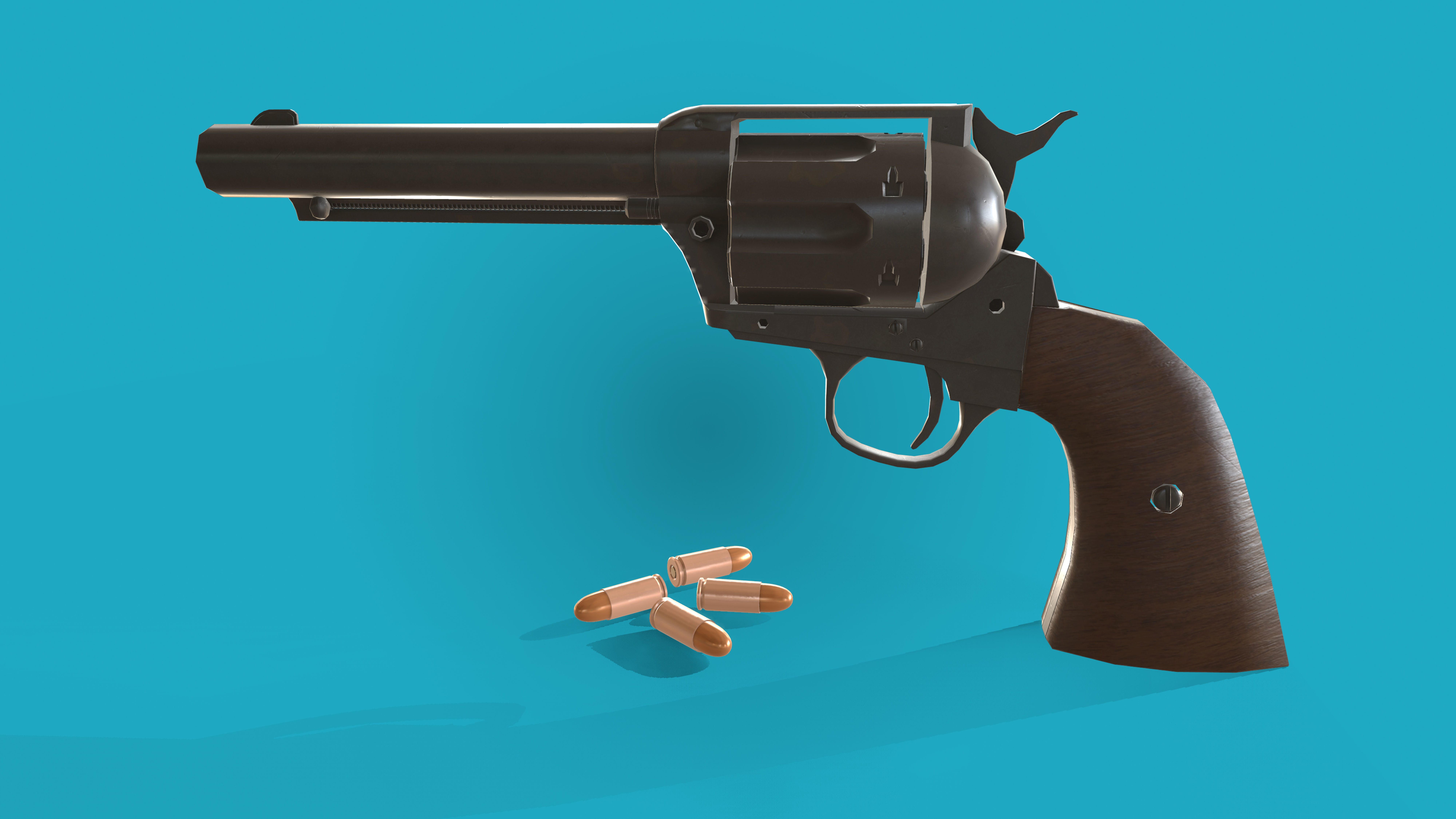Revolver Colt Single Action 3D model Low-poly 3D model_11