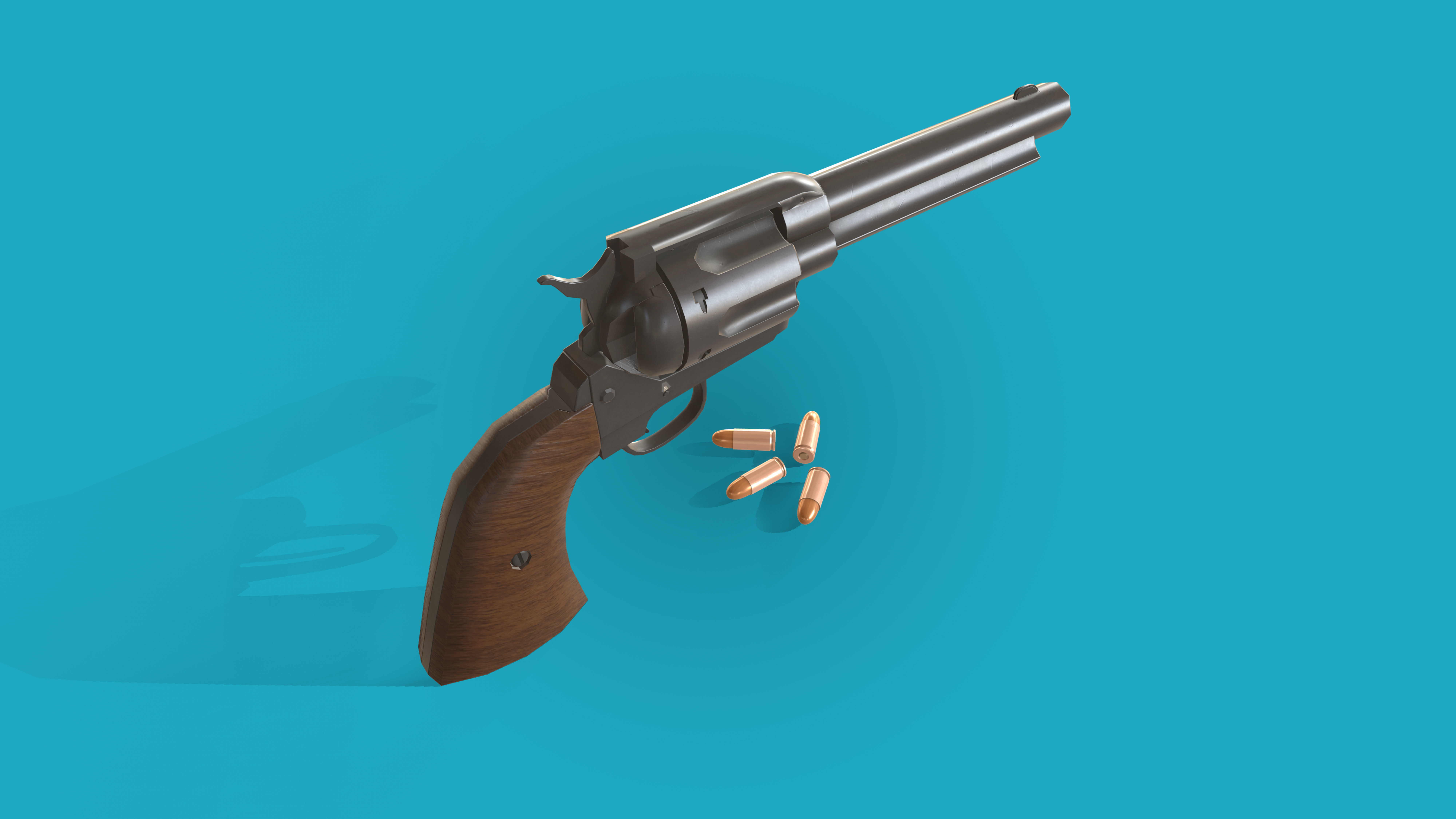 Revolver Colt Single Action 3D model Low-poly 3D model_6