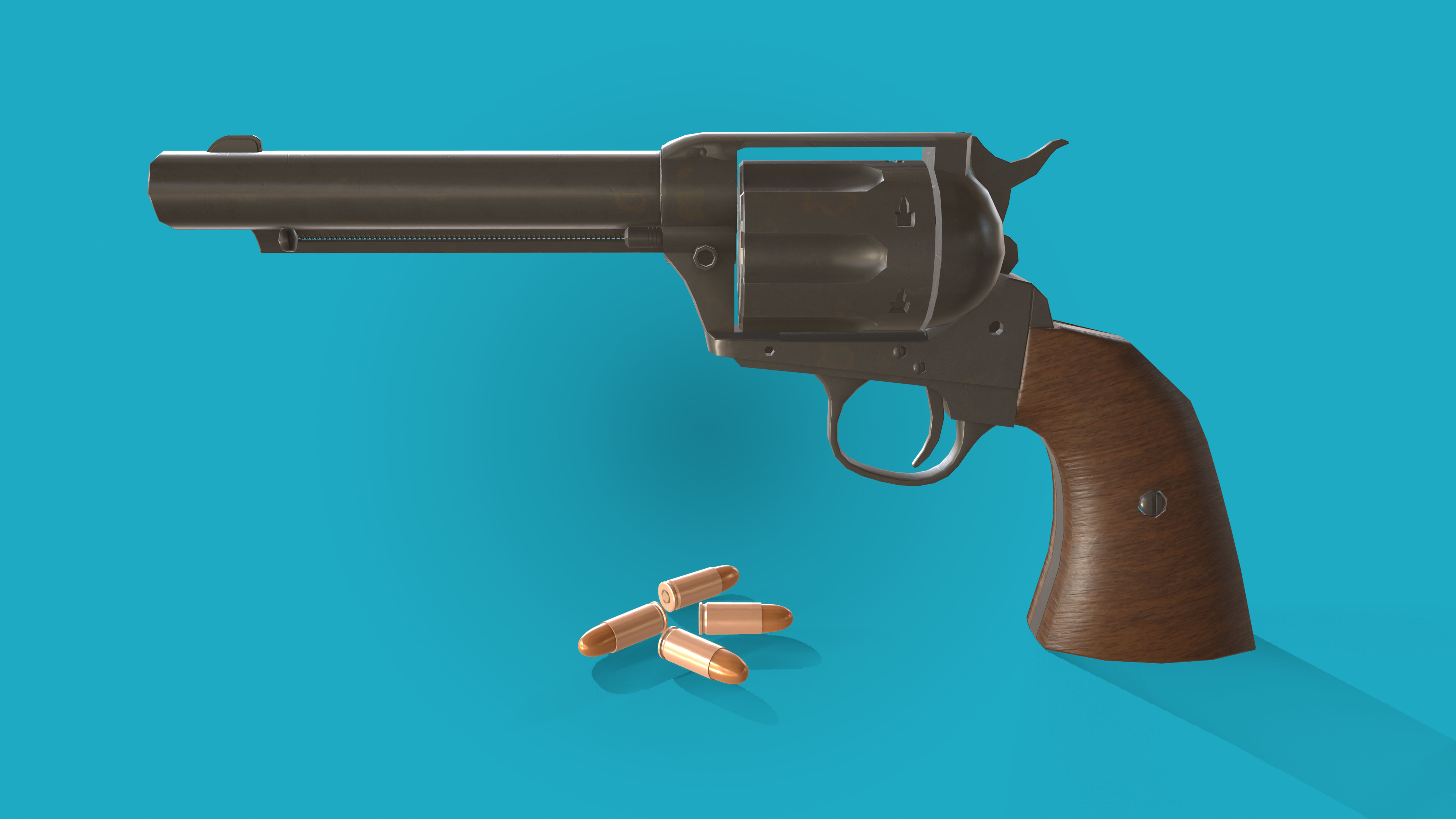 Revolver Colt Single Action 3D model Low-poly 3D model_7