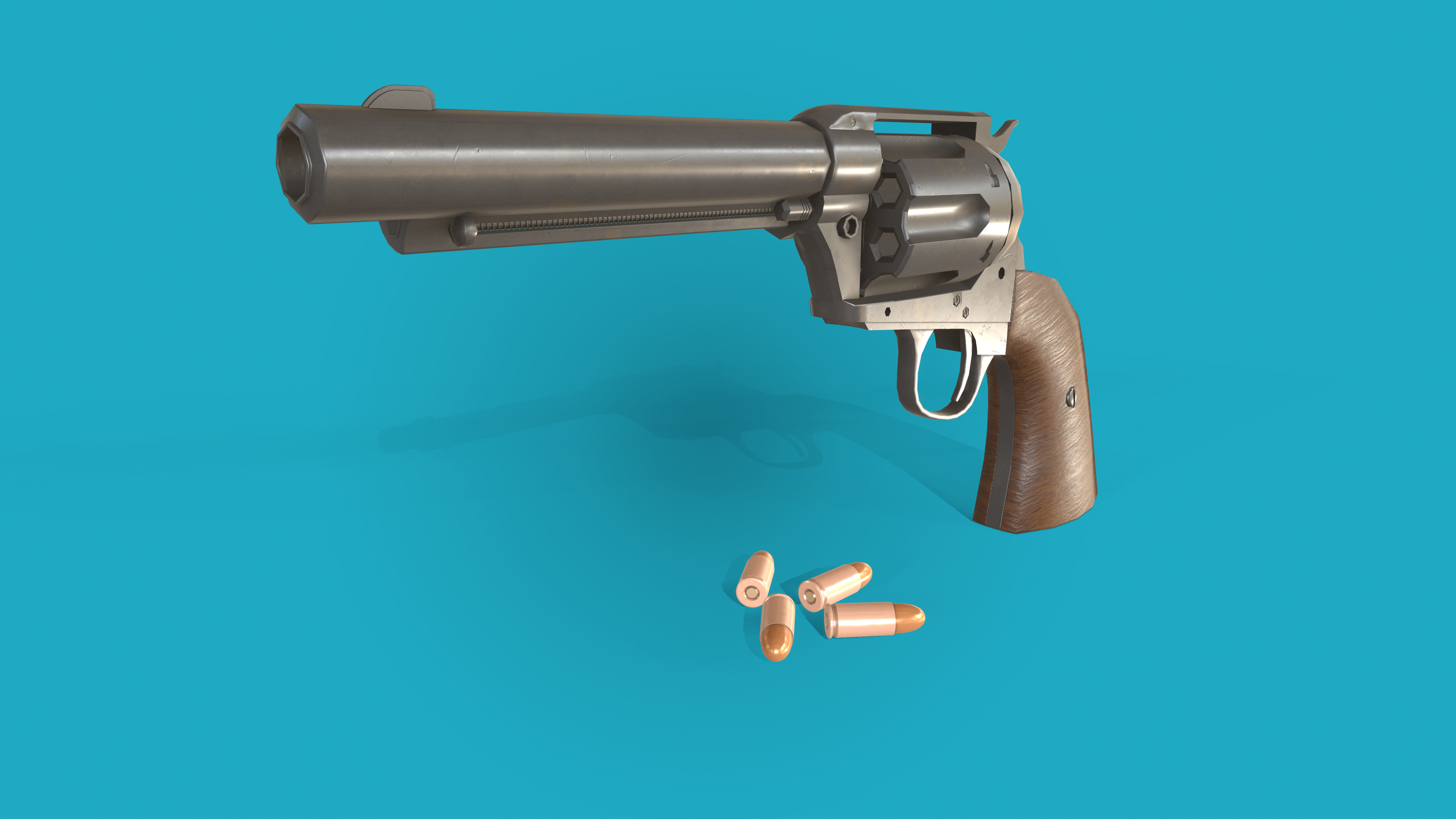Revolver Colt Single Action 3D model Low-poly 3D model_10
