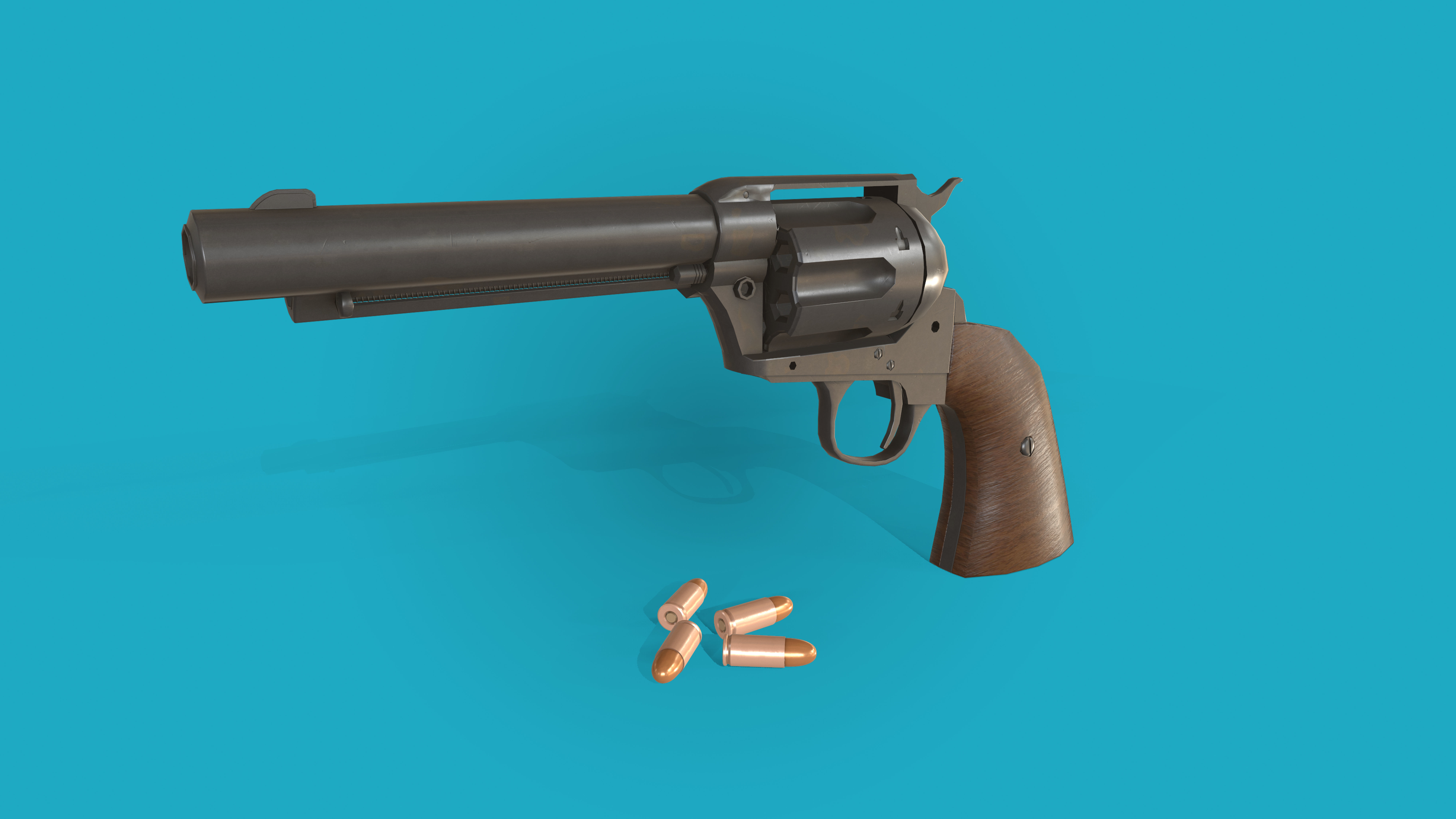 Revolver Colt Single Action 3D model Low-poly 3D model_17