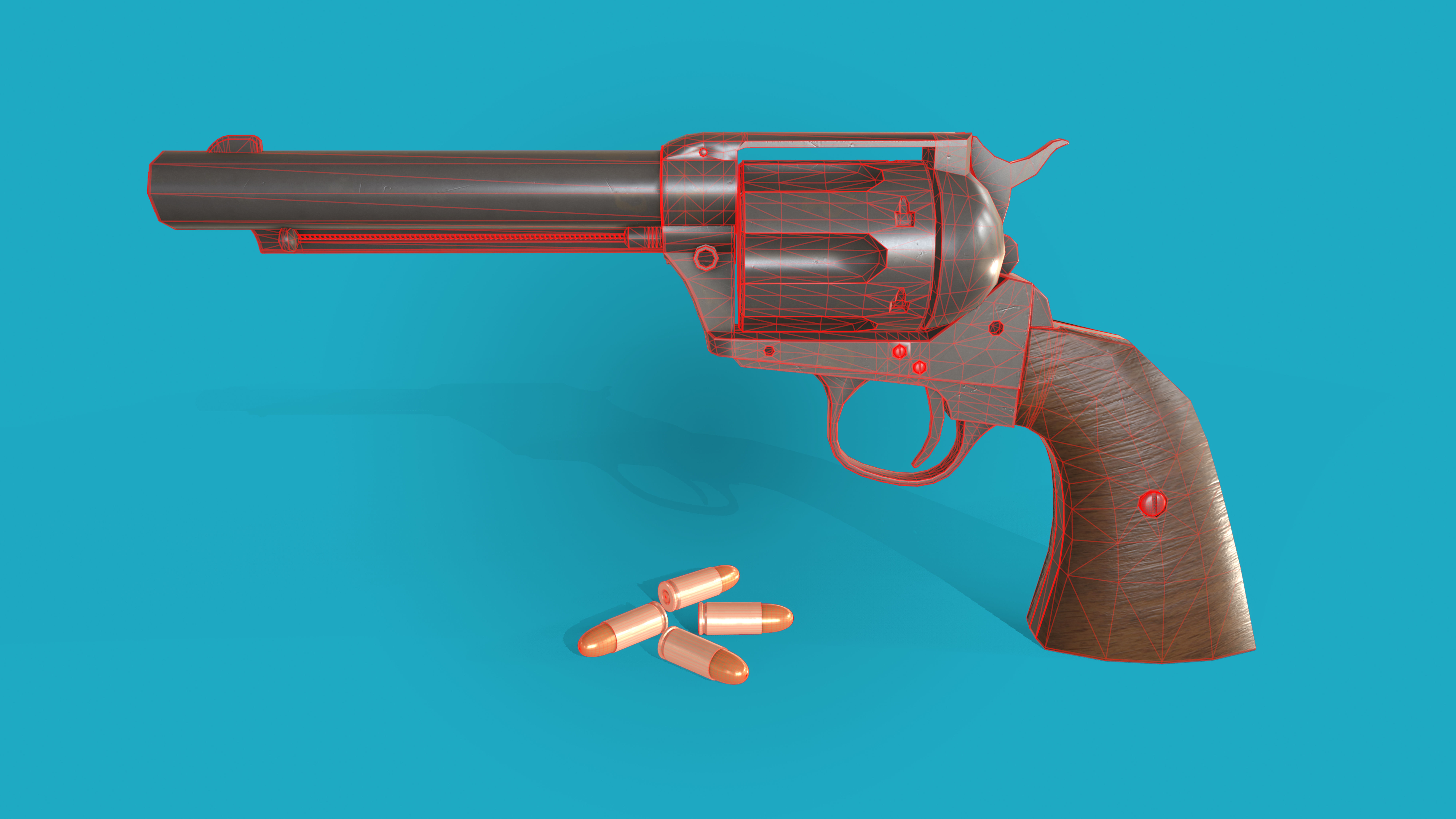 Revolver Colt Single Action 3D model Low-poly 3D model_19