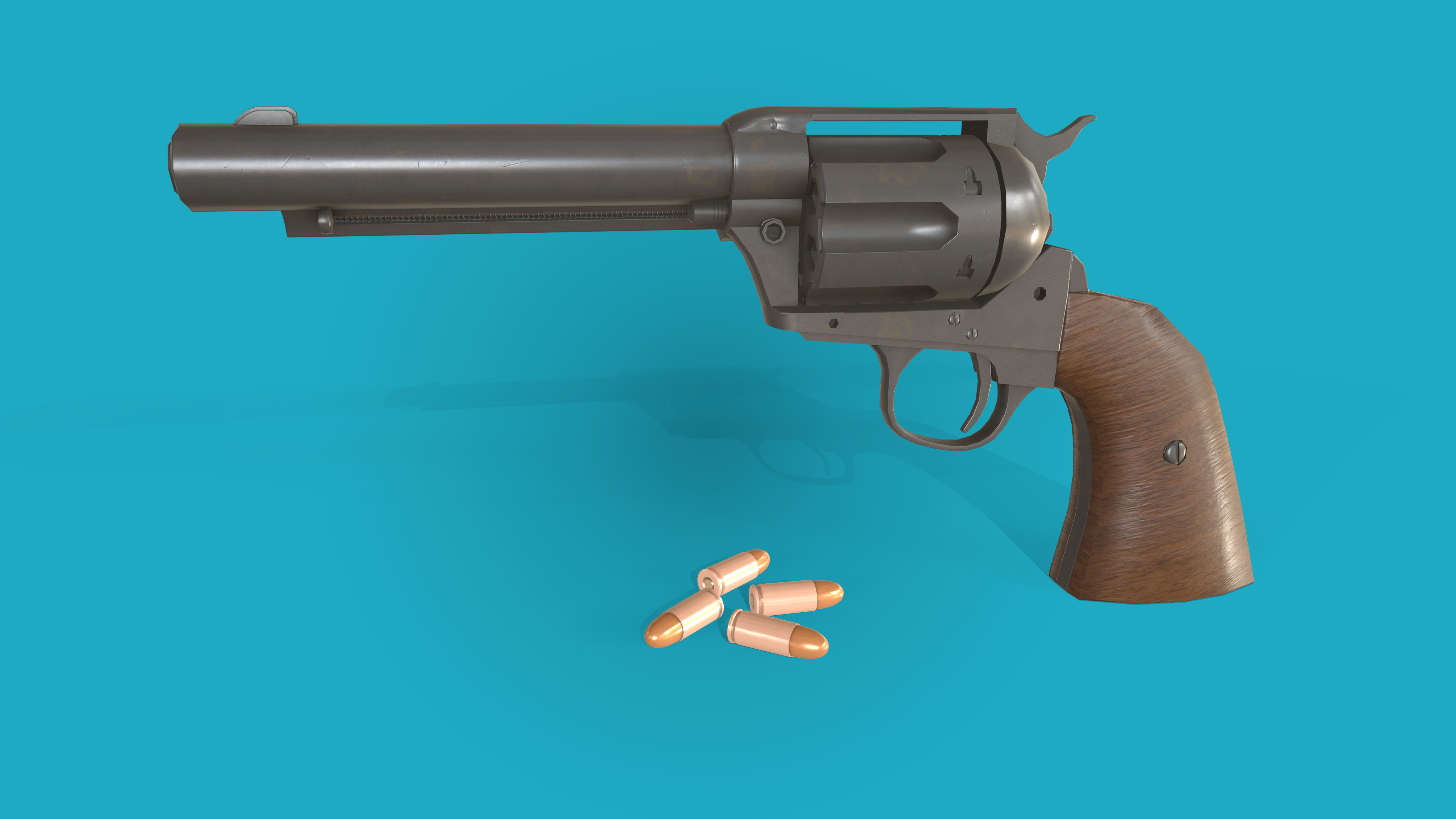 Revolver Colt Single Action 3D model Low-poly 3D model_12