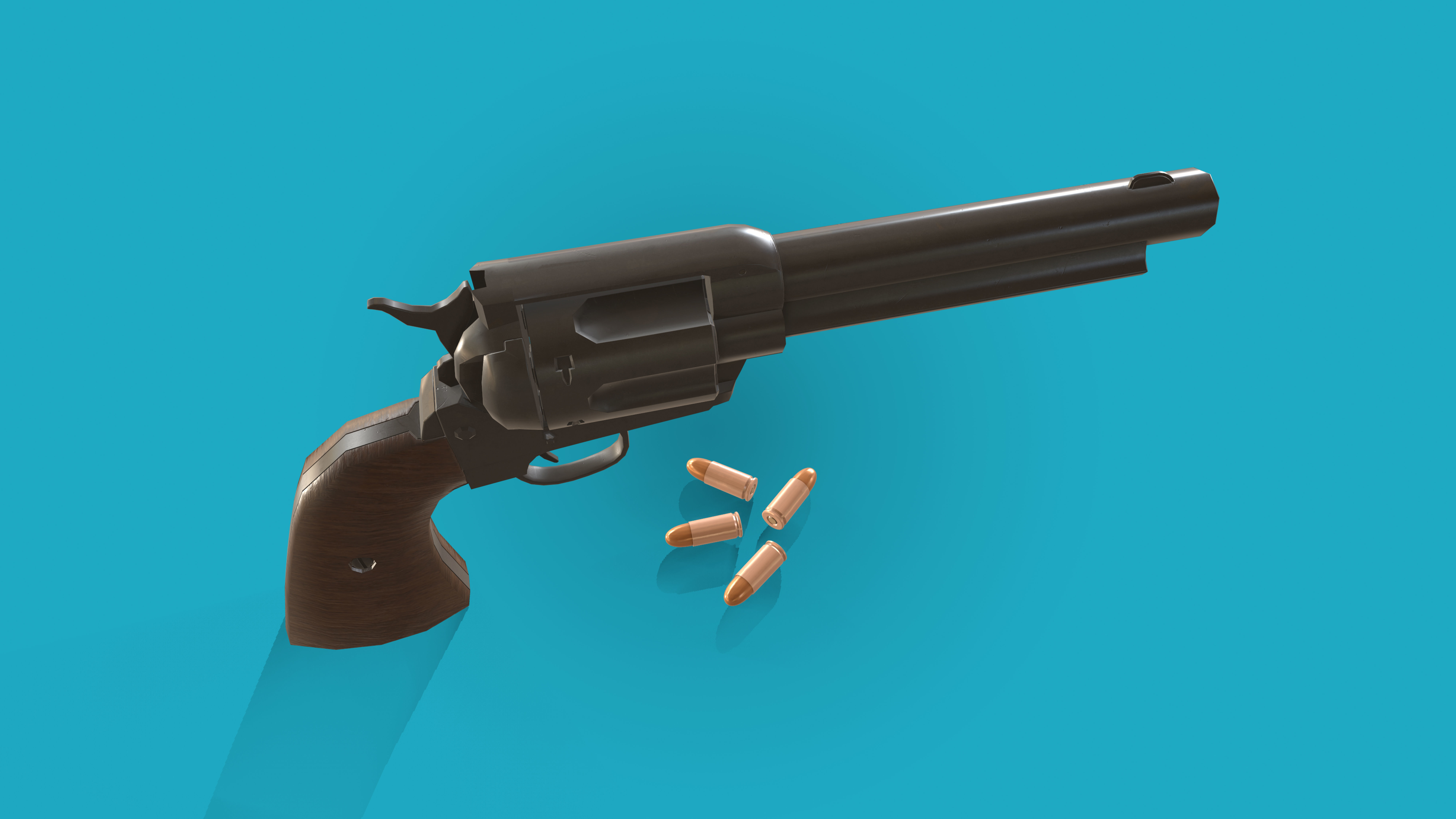 Revolver Colt Single Action 3D model Low-poly 3D model_9