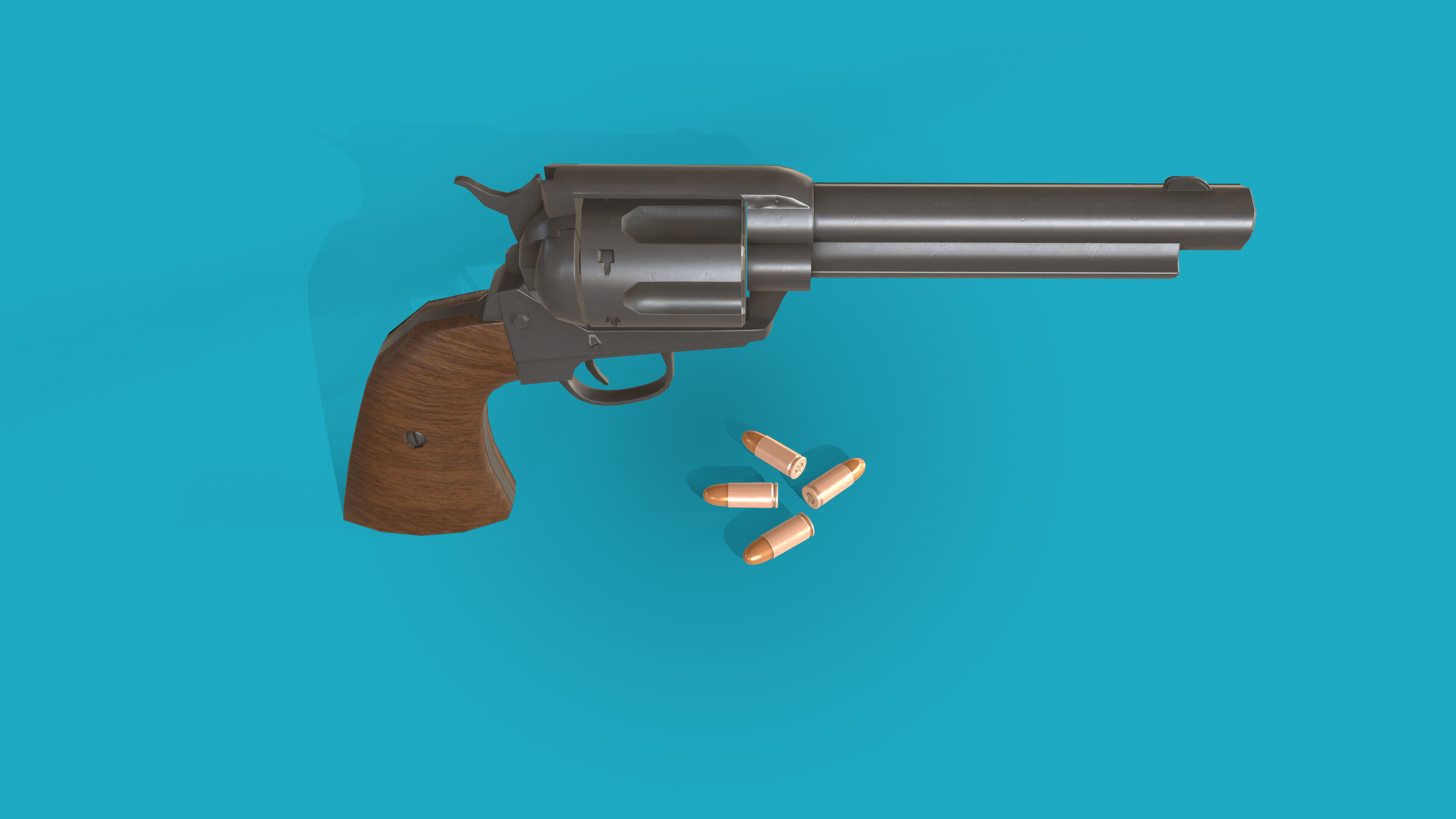 Revolver Colt Single Action 3D model Low-poly 3D model_8