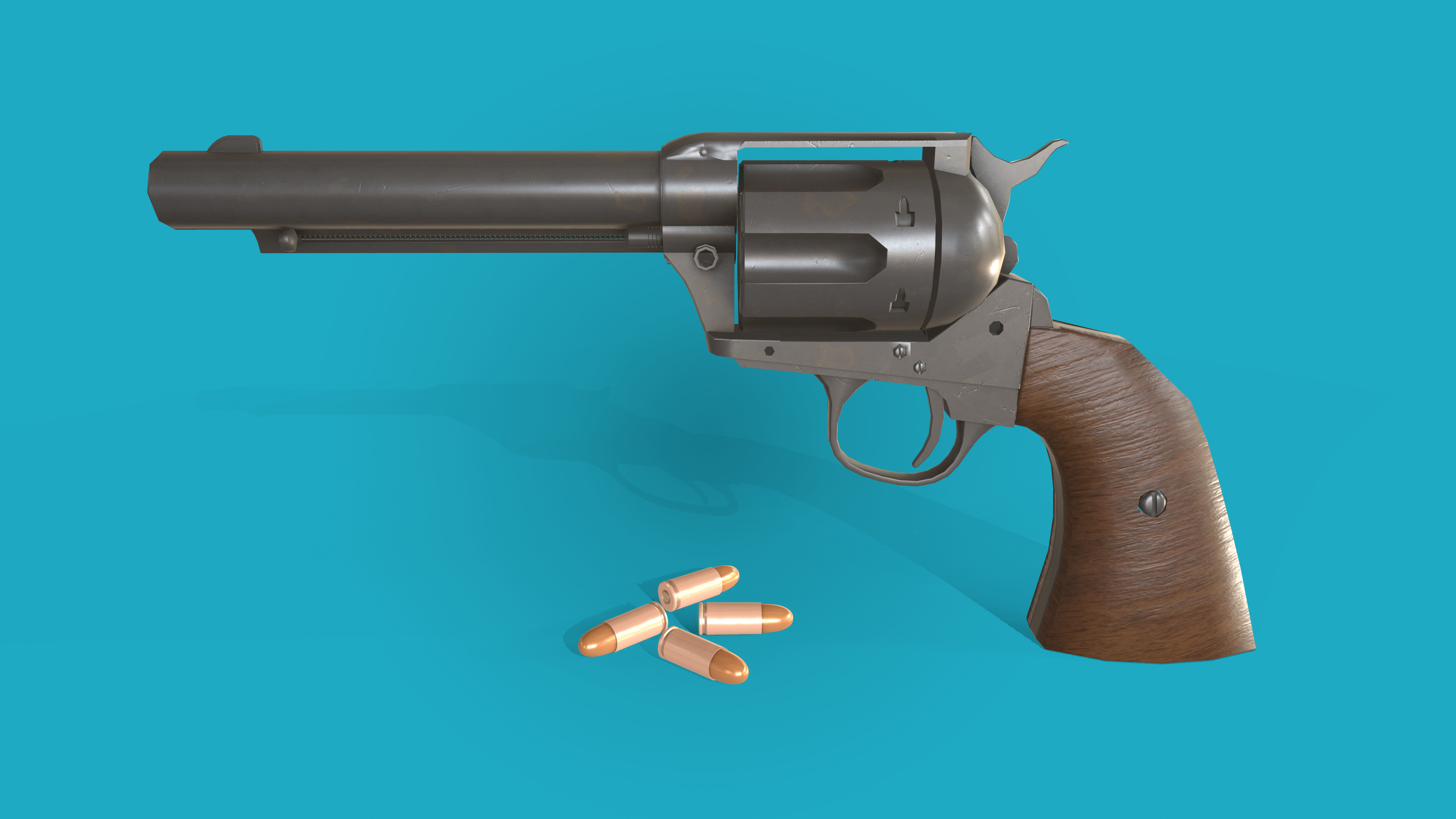 Revolver Colt Single Action 3D model Low-poly 3D model_4