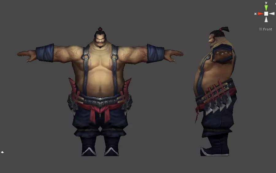 Sumo Wrestler low-poly rigged 3d model Low-poly 3D model
