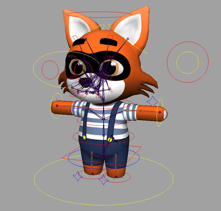 Cute Cartoon style Fox rigged and animated for Endless runner  Low-poly 3D model_1