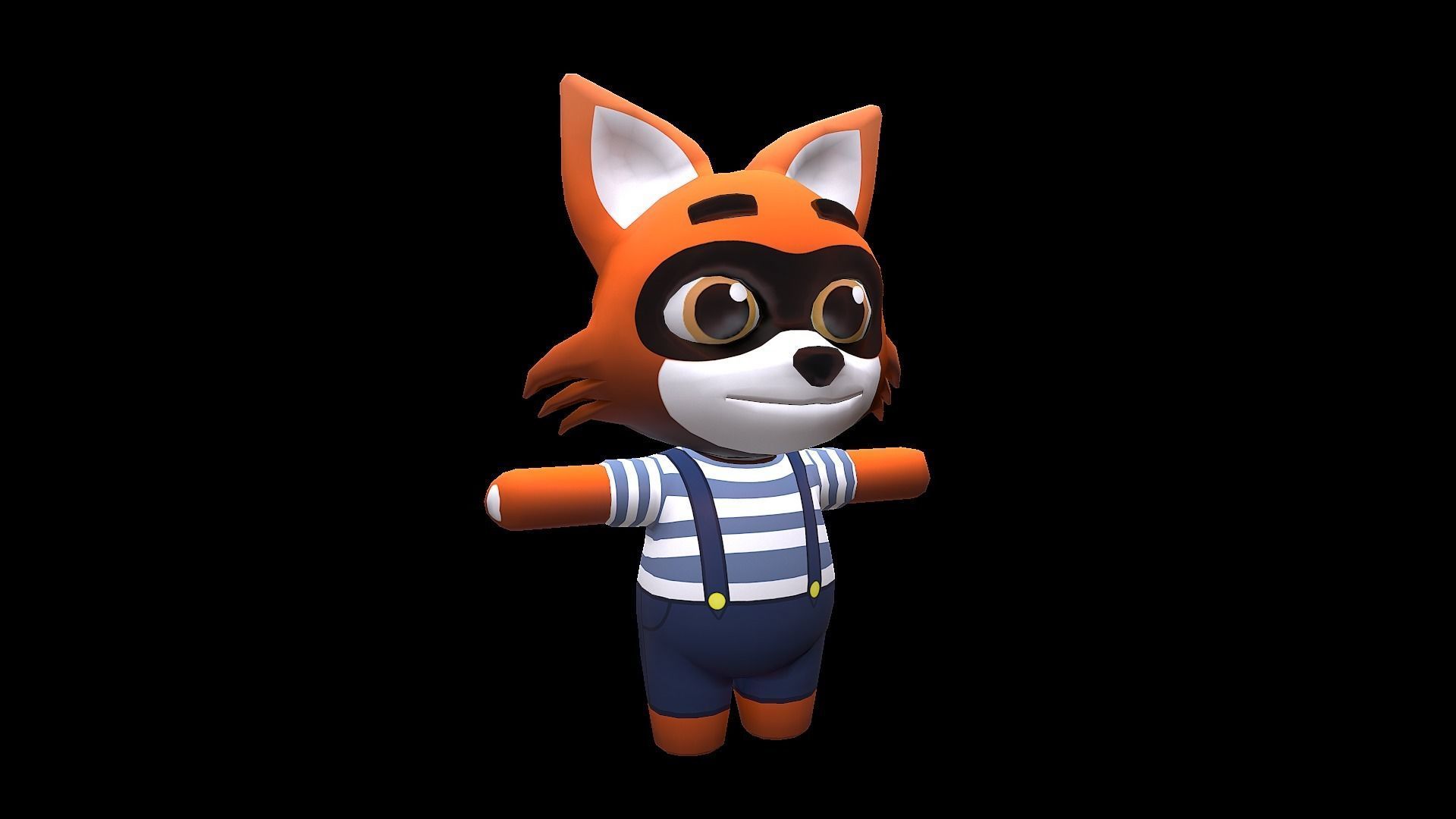 Cute Cartoon style Fox rigged and animated for Endless runner  Low-poly 3D model_6