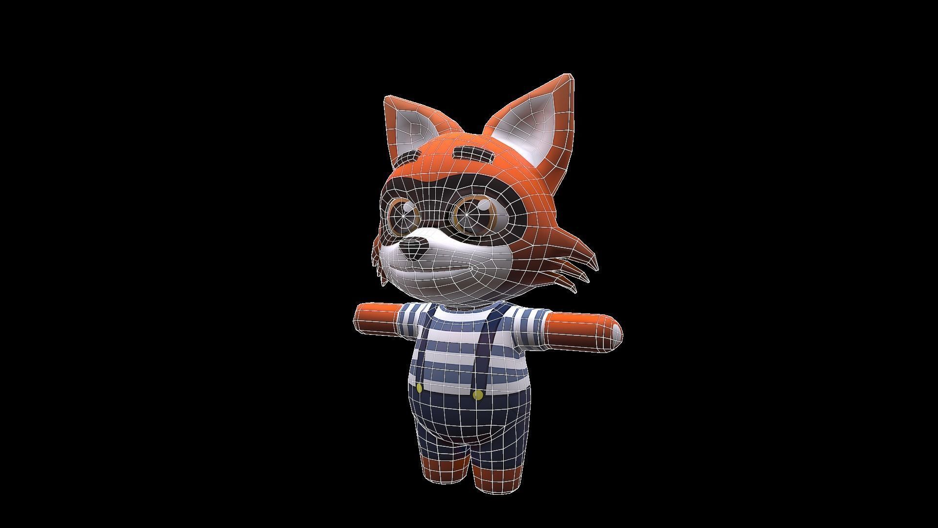Cute Cartoon style Fox rigged and animated for Endless runner  Low-poly 3D model_14