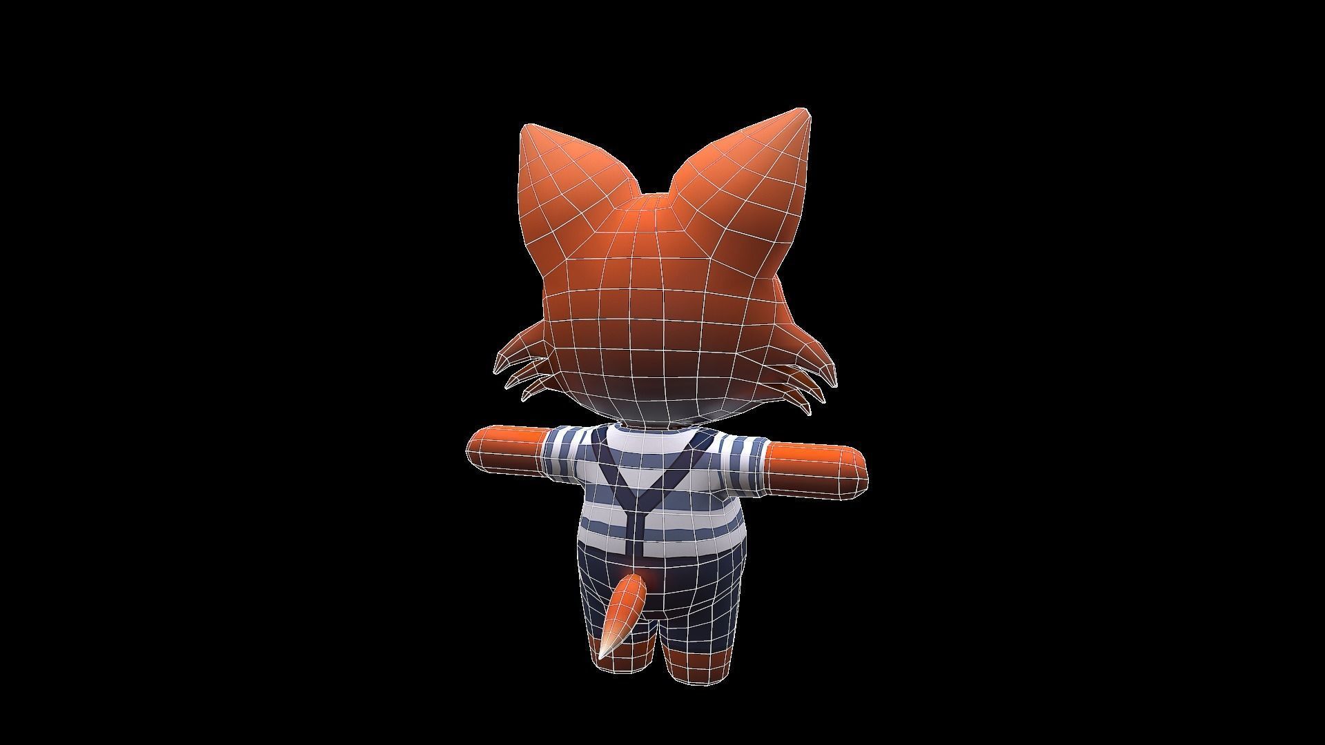 Cute Cartoon style Fox rigged and animated for Endless runner  Low-poly 3D model_15