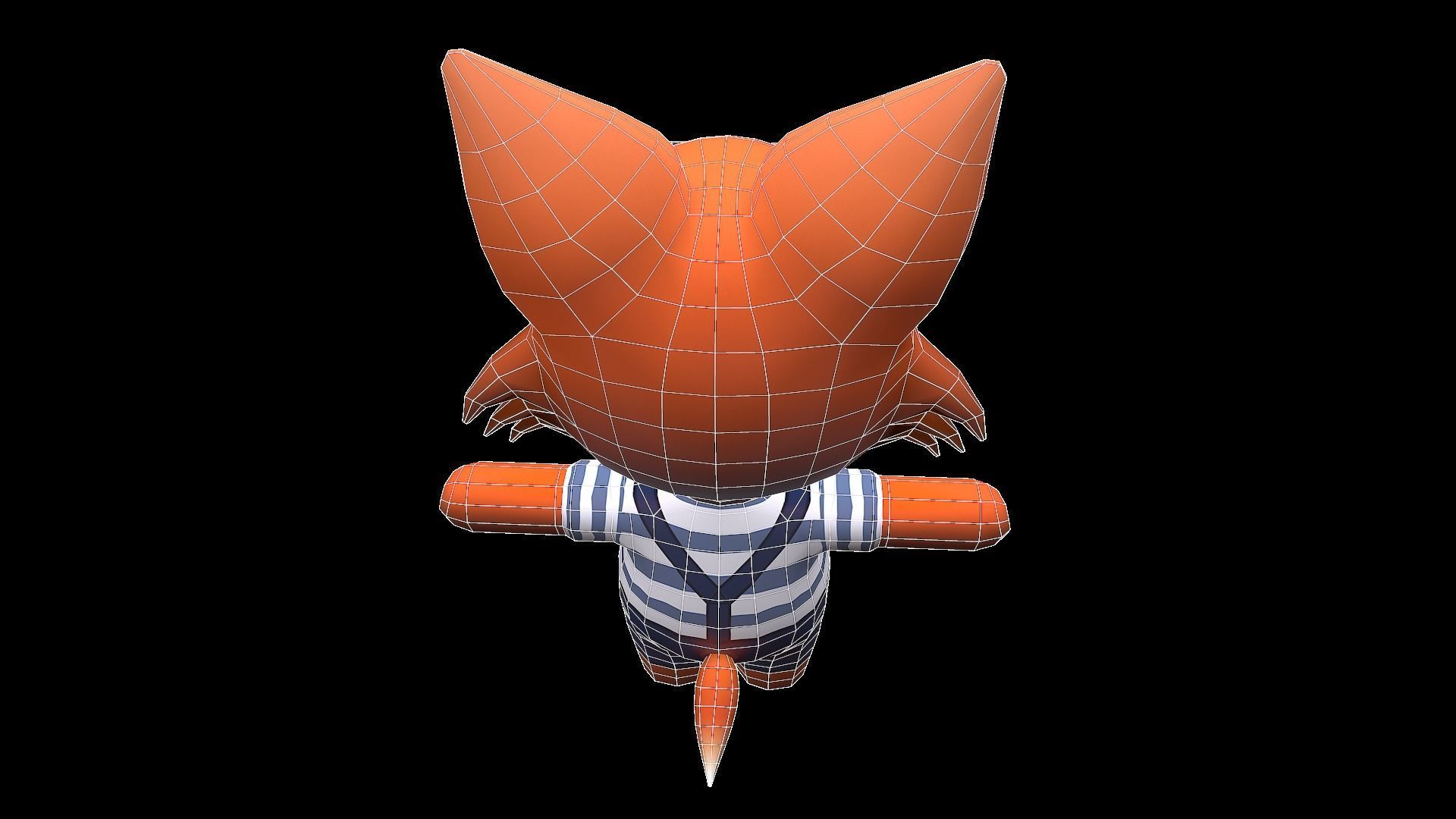 Cute Cartoon style Fox rigged and animated for Endless runner  Low-poly 3D model_16