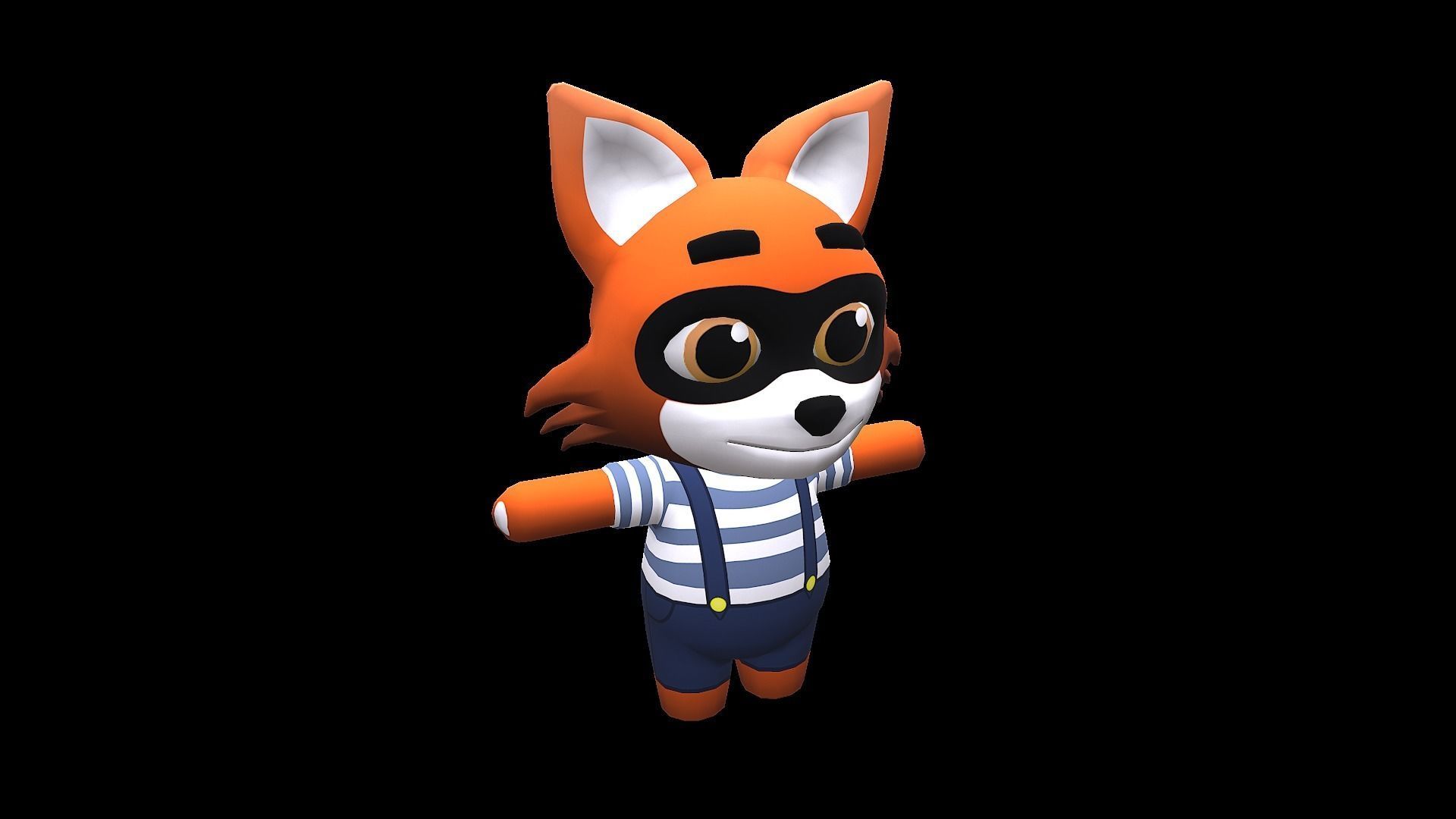 Cute Cartoon style Fox rigged and animated for Endless runner  Low-poly 3D model_10