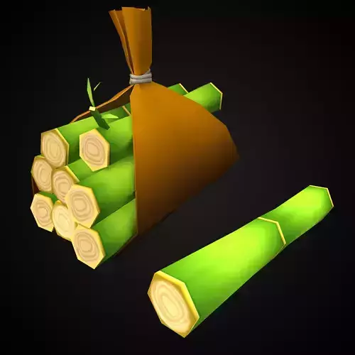 Toon style hand painted Bamboo bundle 