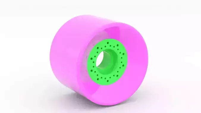 Longboard wheel 70x52 3D print model