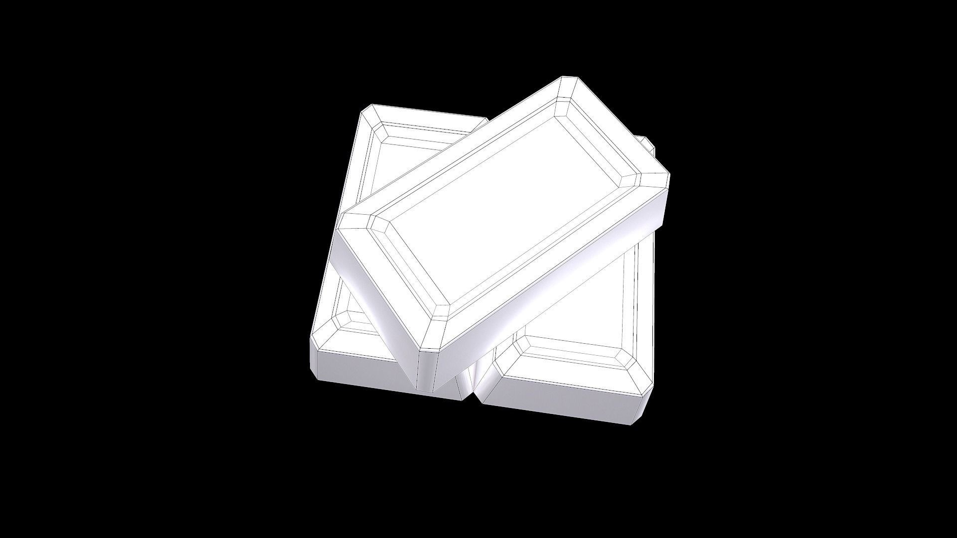 Gold bricks 3d model for Mobile games Low-poly 3D model_7