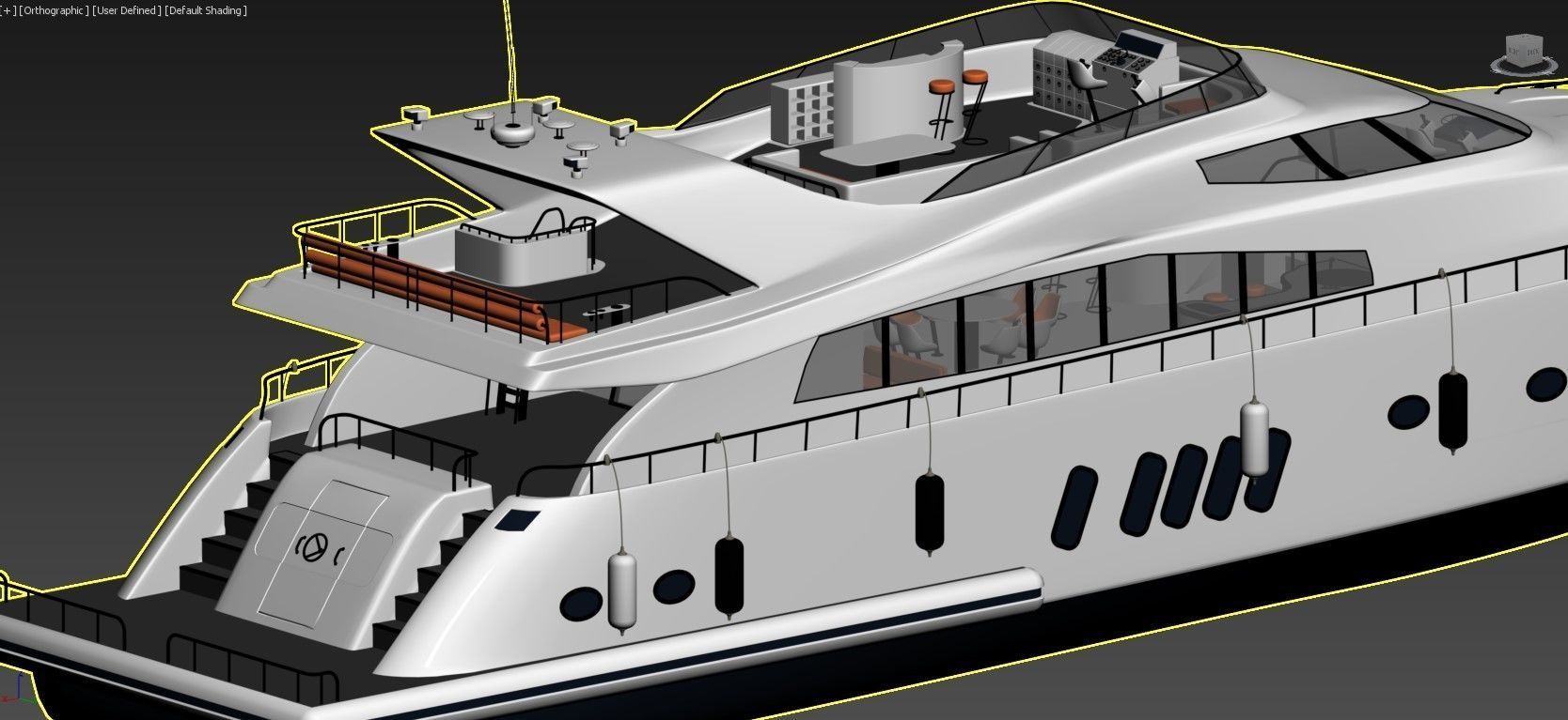  Luxury Yacht Watercraft 3D Model 3D model_3