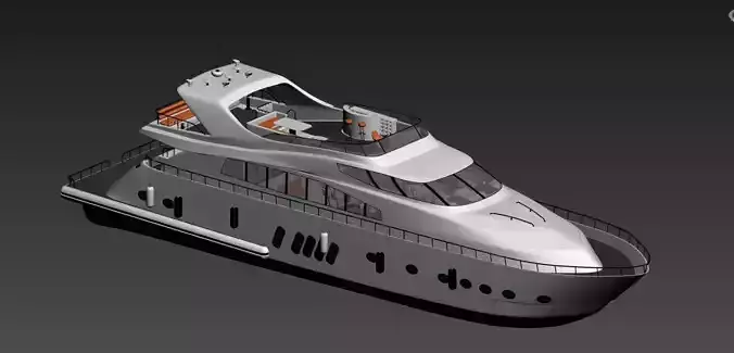  Luxury Yacht Watercraft 3D Model 3D model