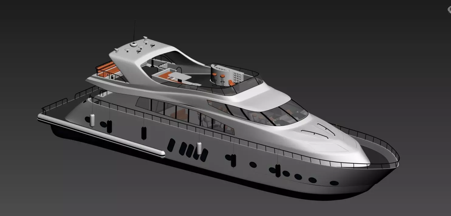  Luxury Yacht Watercraft 3D Model 3D model_0