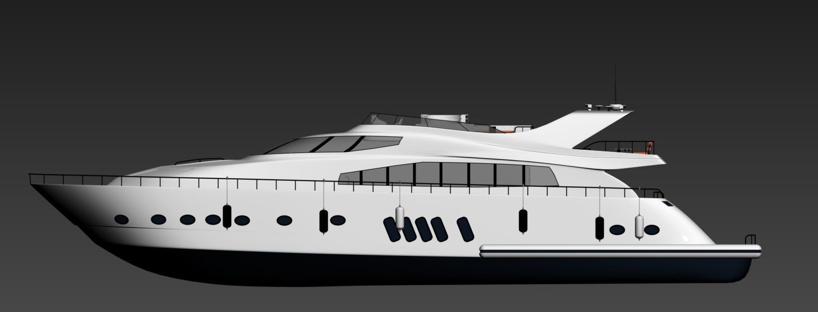  Luxury Yacht Watercraft 3D Model 3D model_1