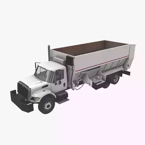 Box Mixer Truck International 7400 Low-poly 3D model