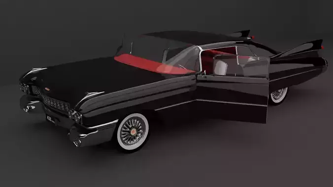 black classic car 3D model