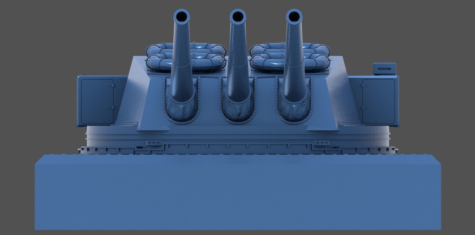 Italian 381-50 triple turret - Personal license - 1-72 scale 3D print model_8