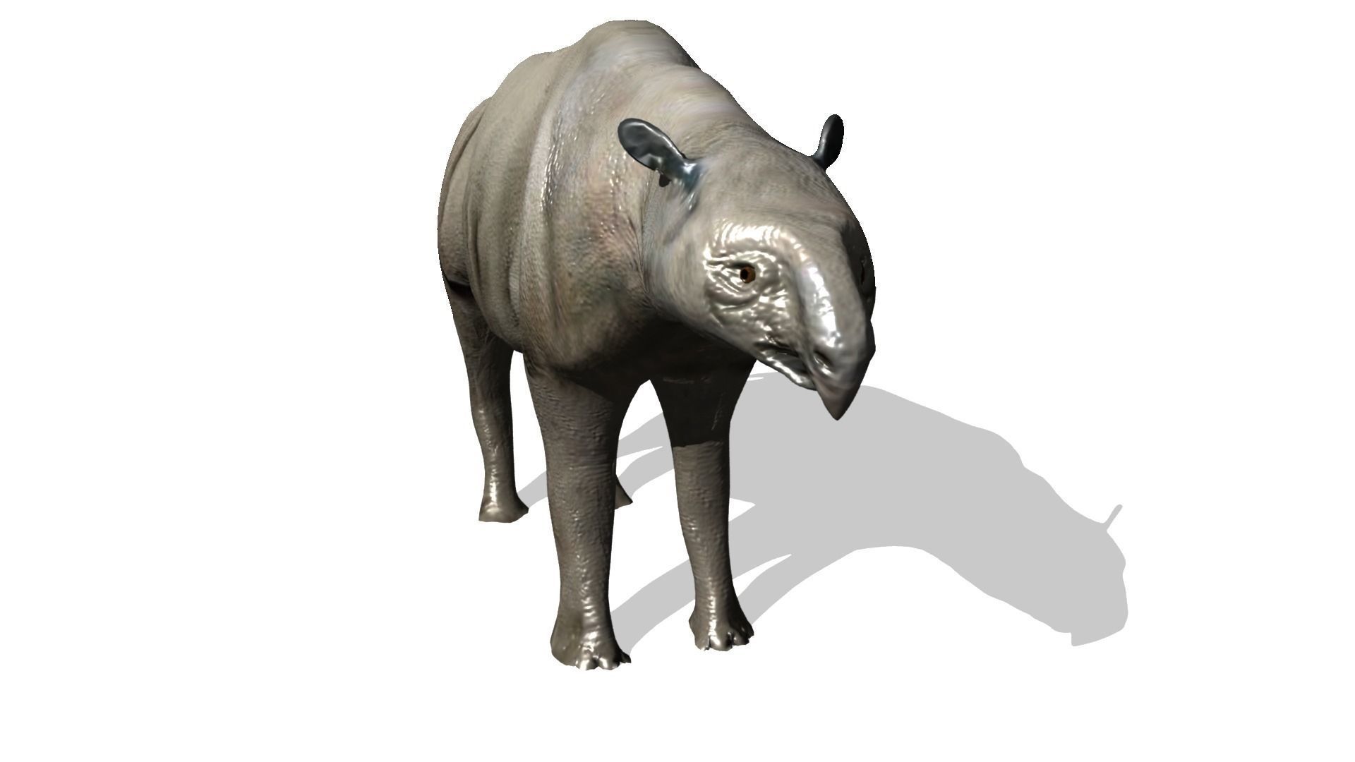 indricotherium metal animal 3D model_10